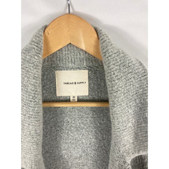 Thread & Supply Vita Jacket Cardigan Sweater - Grey Size Medium - Picture 10 of 14